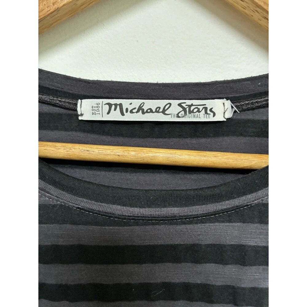 Michael Stars Long Sleeve Shirt Women’s Medium Black Striped The Original Tee